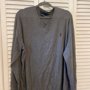 Polo by Ralph Lauren Gray V-Neck Men's sweater